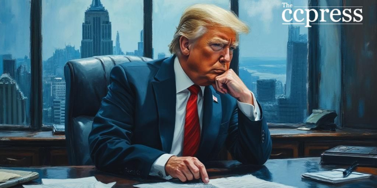 trump contemplative office painting