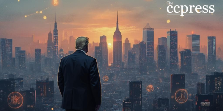 trump digital cityscape twilight