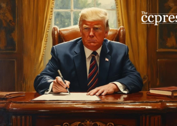 trump signing order painting