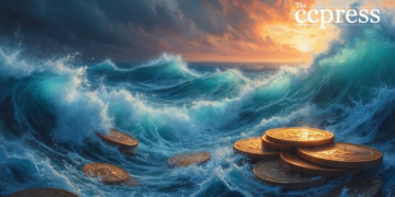 turbulent market waves scene