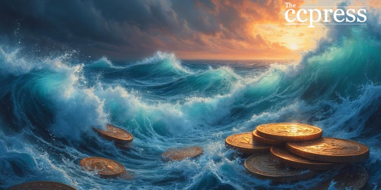 turbulent market waves scene