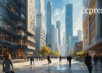 urban financial district painting