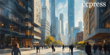 urban financial district painting
