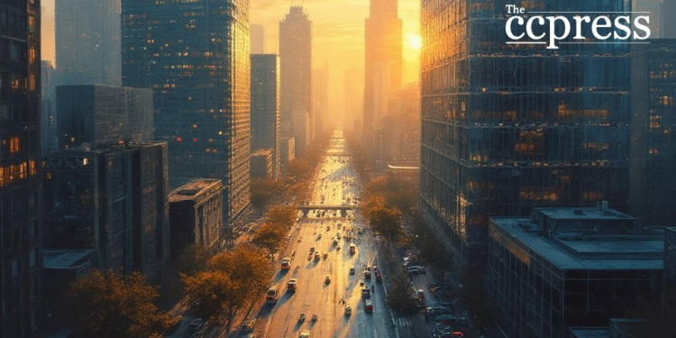 urban financial growth sunset