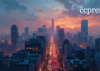 urban rooftop skyline dusk