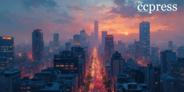 urban rooftop skyline dusk