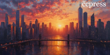 urban sunset economic shift art