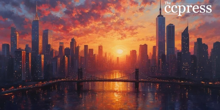 urban sunset economic shift art