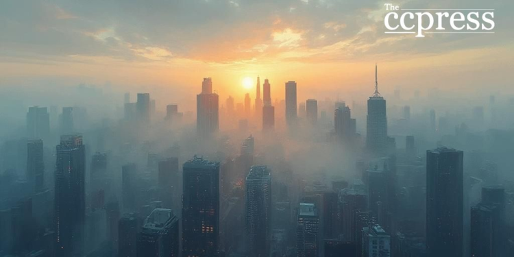 urban synergy dawn oil painting