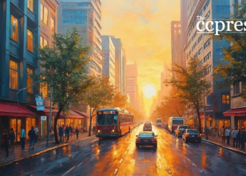 urban vibrancy oil painting