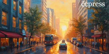 urban vibrancy oil painting