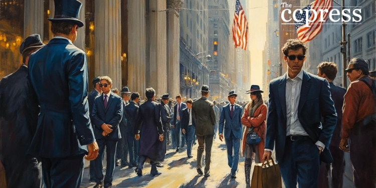 wall street dynamics oil painting