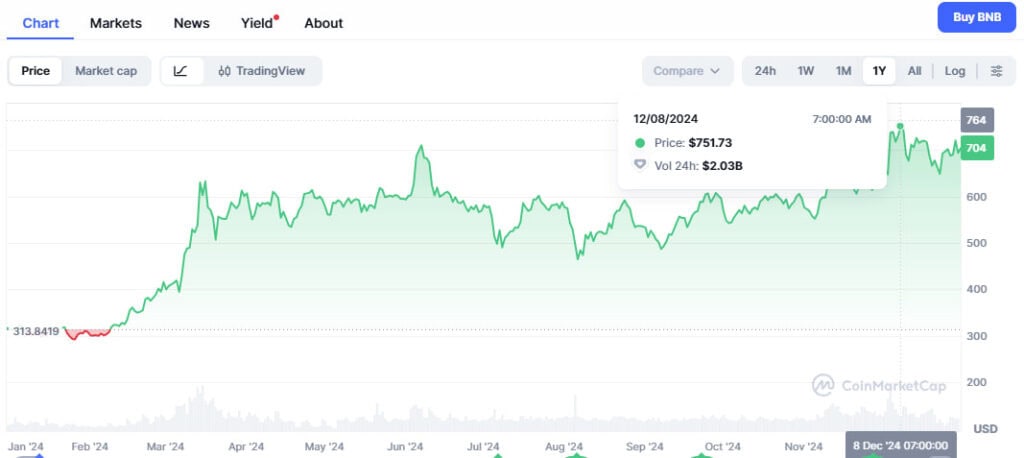 BNB Price History (2017–2025): Full Financial Analysis 28 BNB price chart in 2024