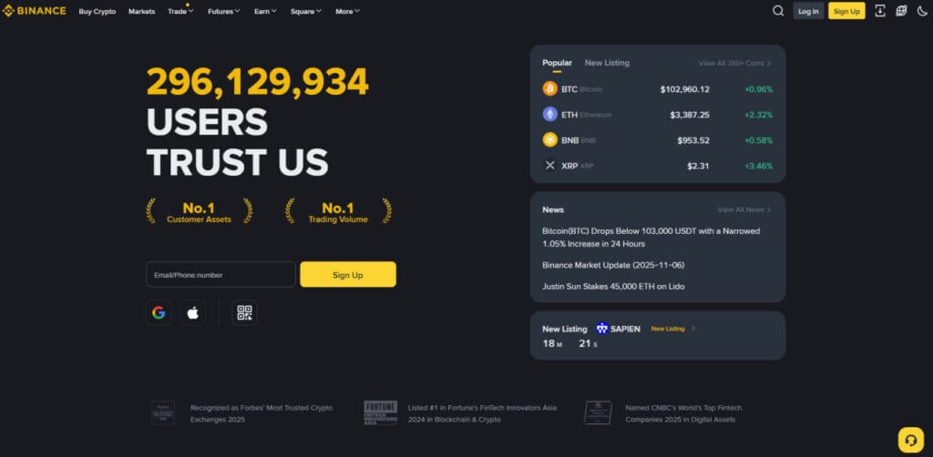 binance User Experience