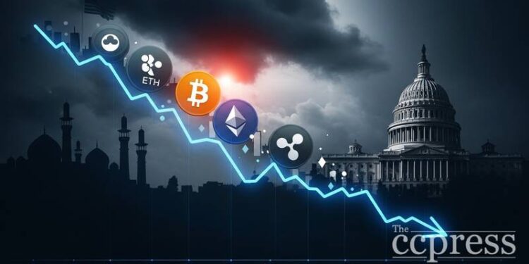 crypto prices falling us iran tensions btc eth xrp thumbnail