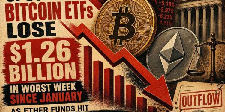 Spot Bitcoin ETFs Lose .26 Billion in Worst Week Since January as Ether Funds Hit 10-Day Outflow Streak Thumbnail